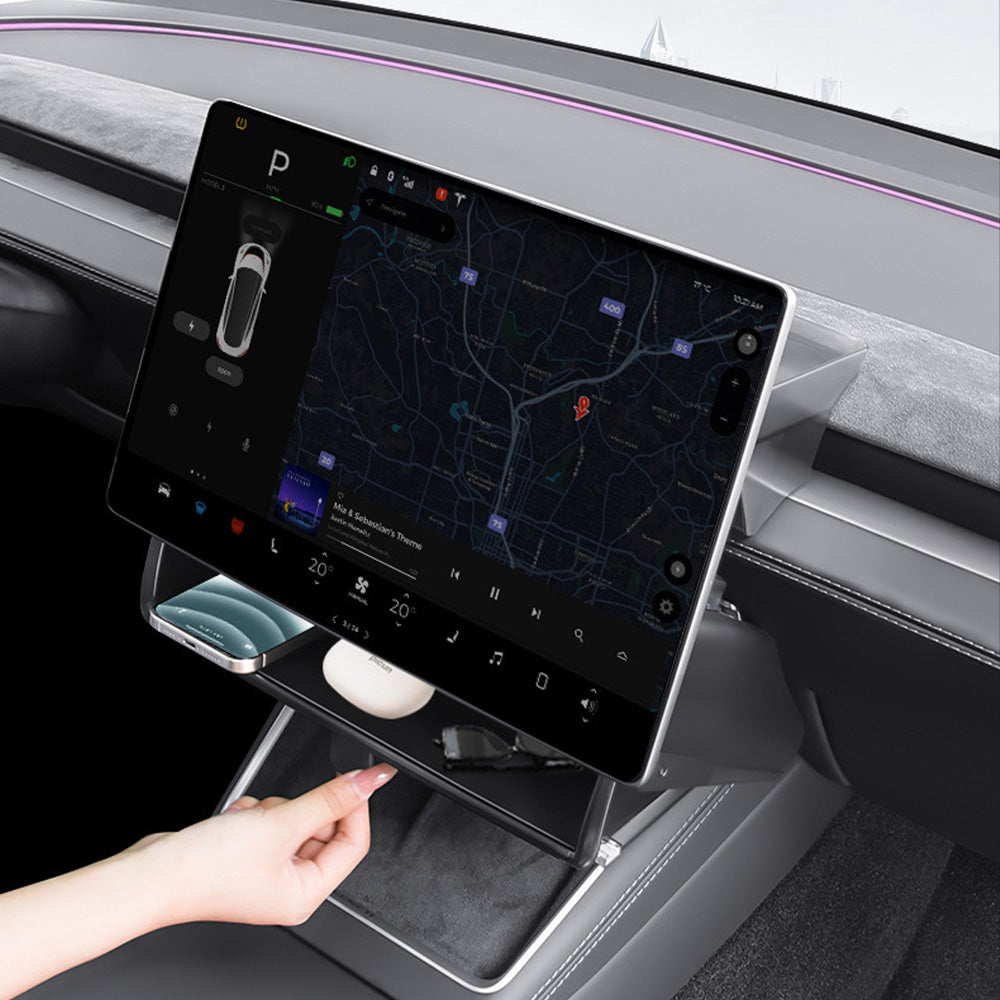 Under-Screen Storage Organizer for Tesla Model 3 2024+ & Model Y Juniper 2026+