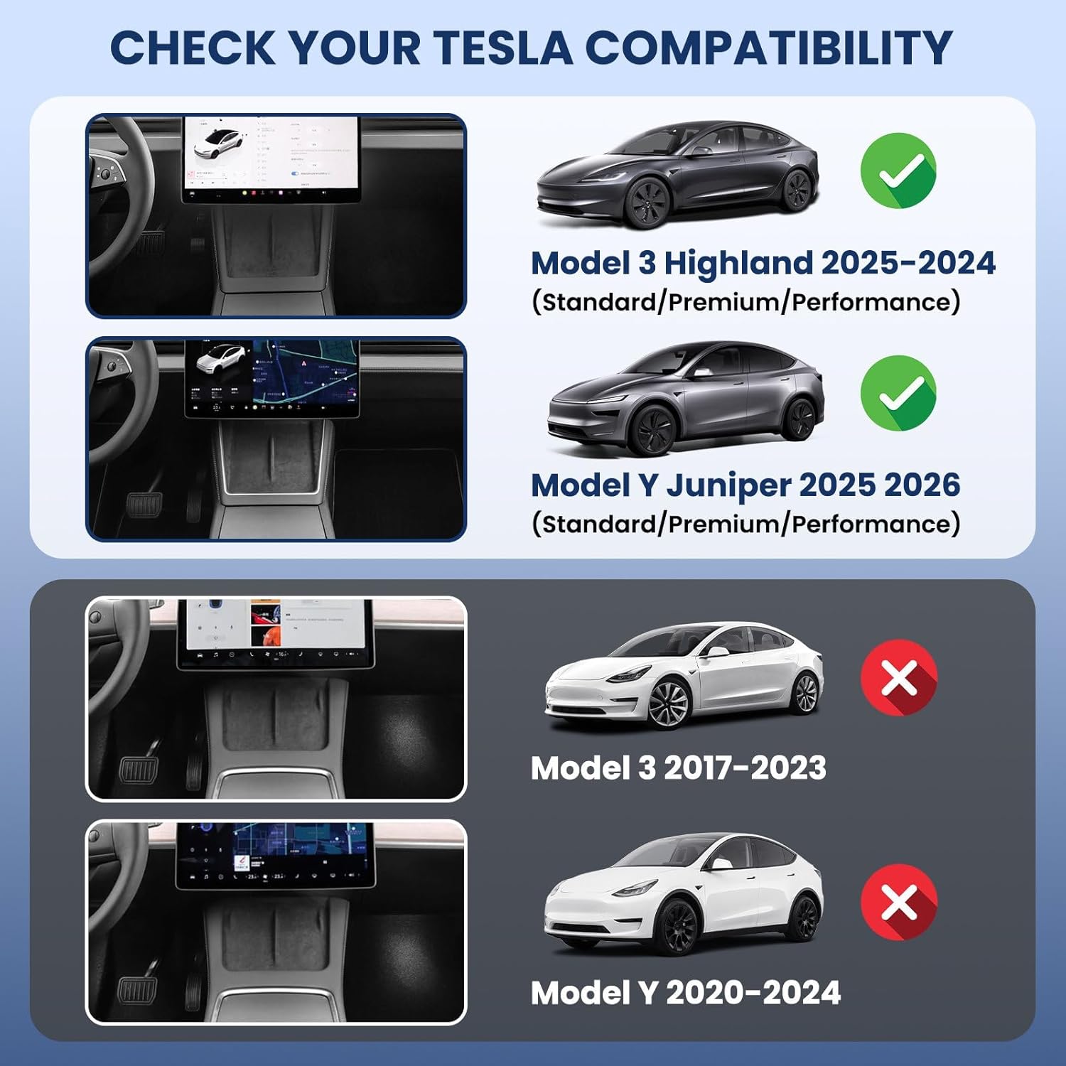 Under Screen Storage Organizer for Model Y Juniper / 3 Highland