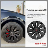Tessgo 19" Überturbine Style Wheel Covers for Model Y Juniper – Matte Black Hubcaps for Crossflow Wheels, OEM Fit Upgrade