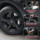 Wheel Covers for Model Y Juniper 19" Crossflow Wheels OEM-Style Black Wheel Caps 4PCS