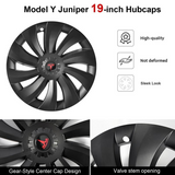 Überturbine Style Matte Black 19" Wheel Covers for Model Y Juniper 2025.03+