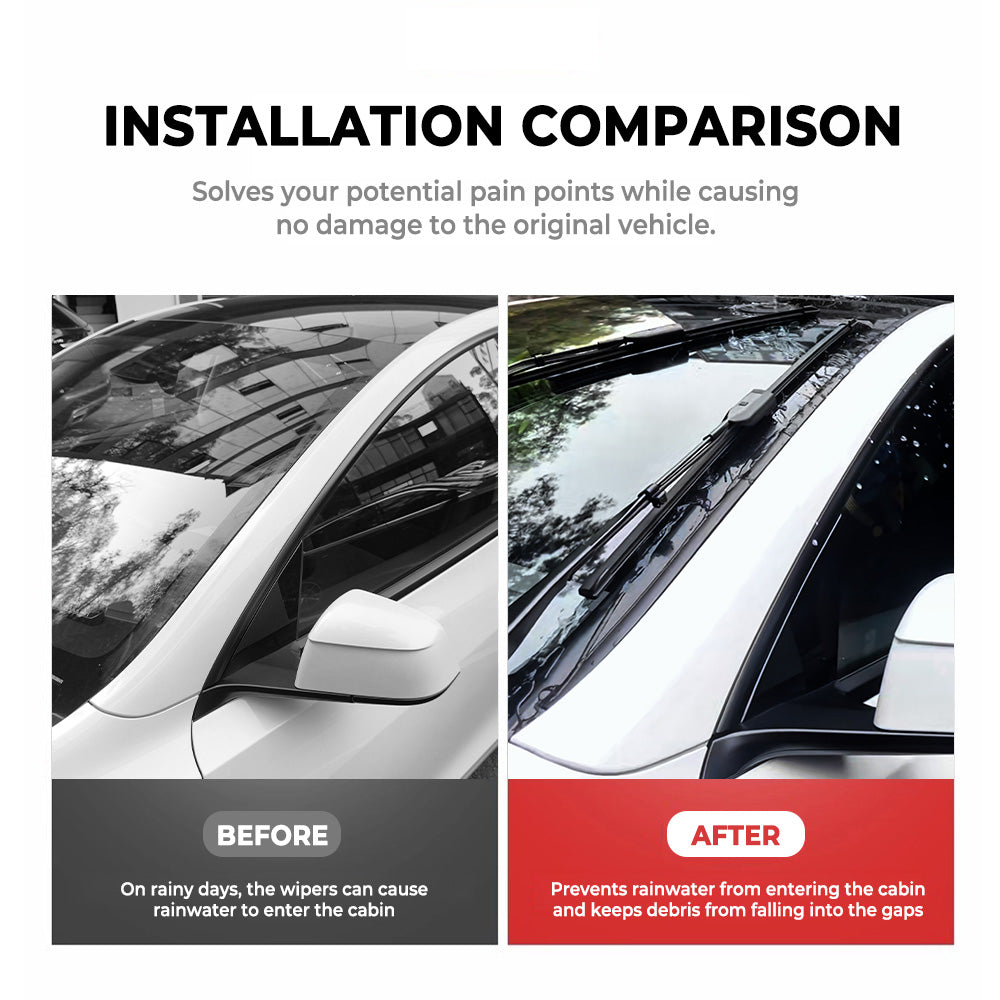 installation comparison: Windshield Protector Guard Seal Strip for Tesla Model Y/3