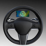 Tesla Wireless Charging Phone Mount for Model 3/Y – OBD-II Power & Steering Wheel Installation