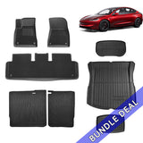Tessgo All-Weather Floor Mats & Liners Full Set for Tesla Model 3 Highland 2024+ (8 PCS)