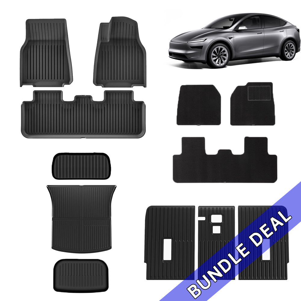 Model Y Juniper 2025+Right-Hand Drive Floor Mats & Liners Full Set 12 PCS(floor mat with carpets)