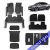 Tessgo Custom-Fit All-Weather Full Coverage Floor Mats for Tesla Model Y Juniper 2025+ Full Interior Set