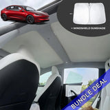 Bundle: Tesla Model 3 Highland 2024+ Sunshade Set (Roof+Windshield Glass Sunshade)