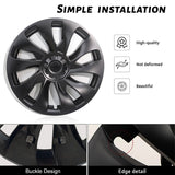 Turbine Style 18" Wheel Covers for Model 3 Matte Black Set of 4