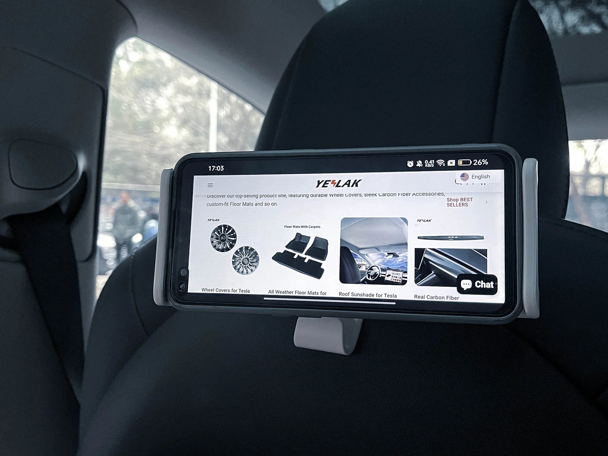 Backseat Cell Phone & iPad Holder Headrest Mount For Tesla Model 3 / Y & Model 3 Highland
