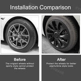 Tessgo Model 3 18inch Überturbine Wheel Cover For Tesla 3 18inch Turbine Wheel Cap Kit 4PCS Matte Black