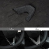 Alcantara Steering Wheel U-shaped Cover for Tesla Model Y L 2026+